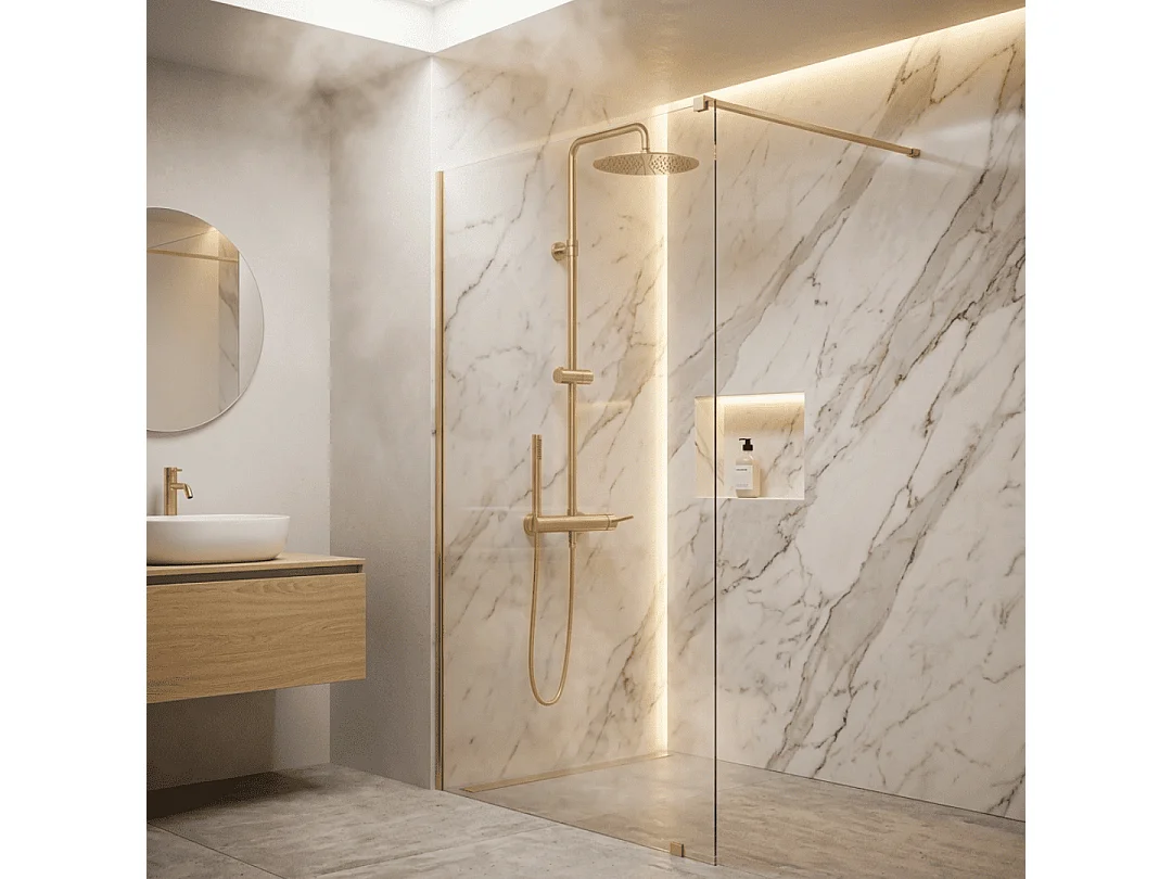 Envol Duschsäule Mechanische gebürstetes gold 300 Essebagno