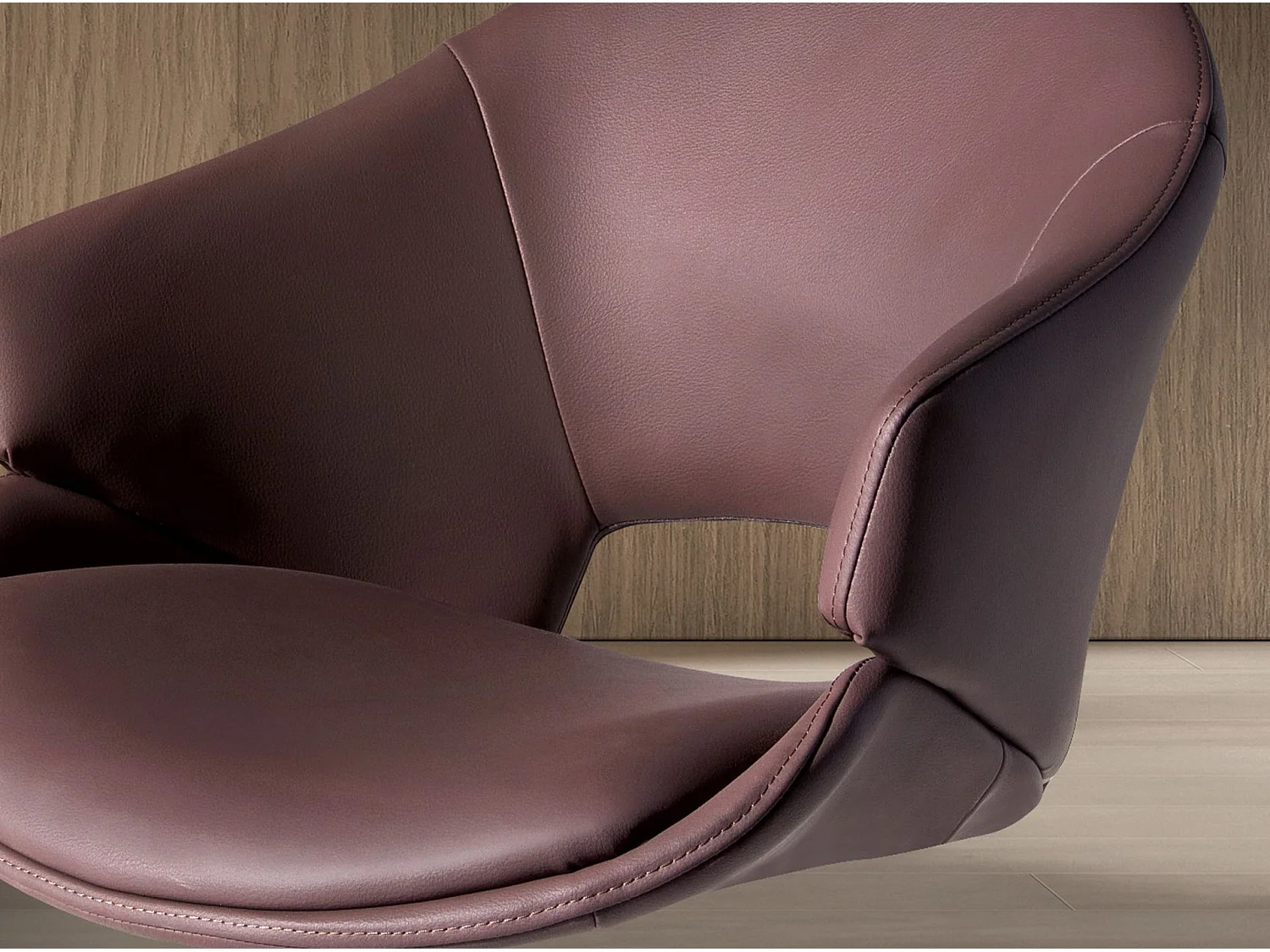 Sedia girevole in similpelle marrone ramato 4243 ANGEL CERDA