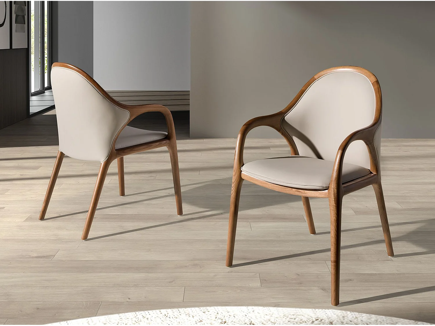 Sedia in similpelle color sabbia 4255 ANGEL CERDA