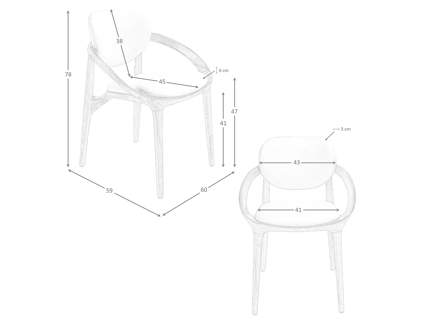 Stuhl mit Stoffbezug in Off-White 4254 ANGEL CERDA
