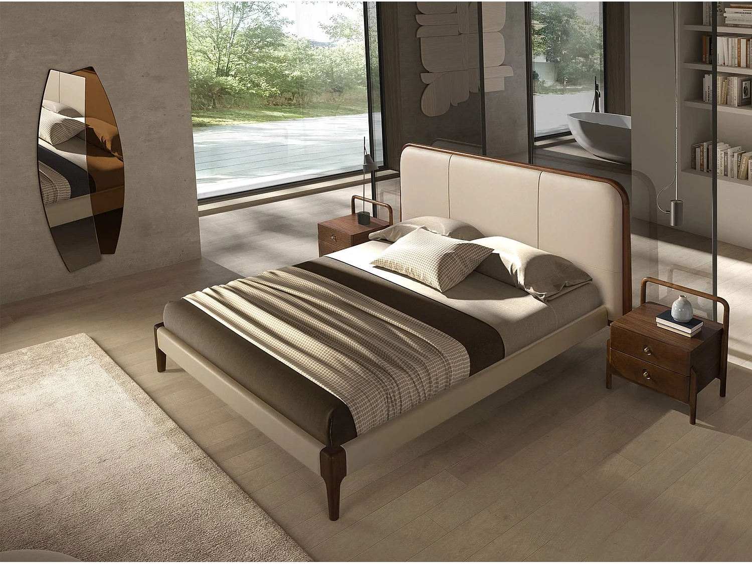 Letto in similpelle color crema 7198 ANGEL CERDA