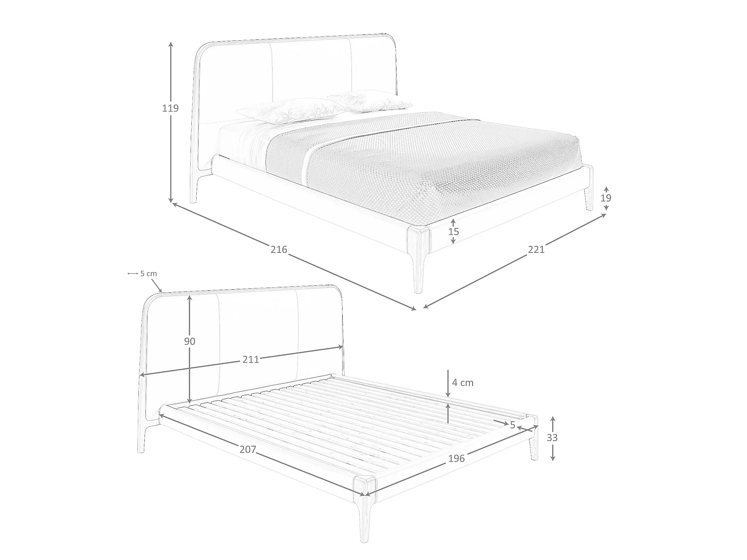 Letto in similpelle color crema 7198 ANGEL CERDA