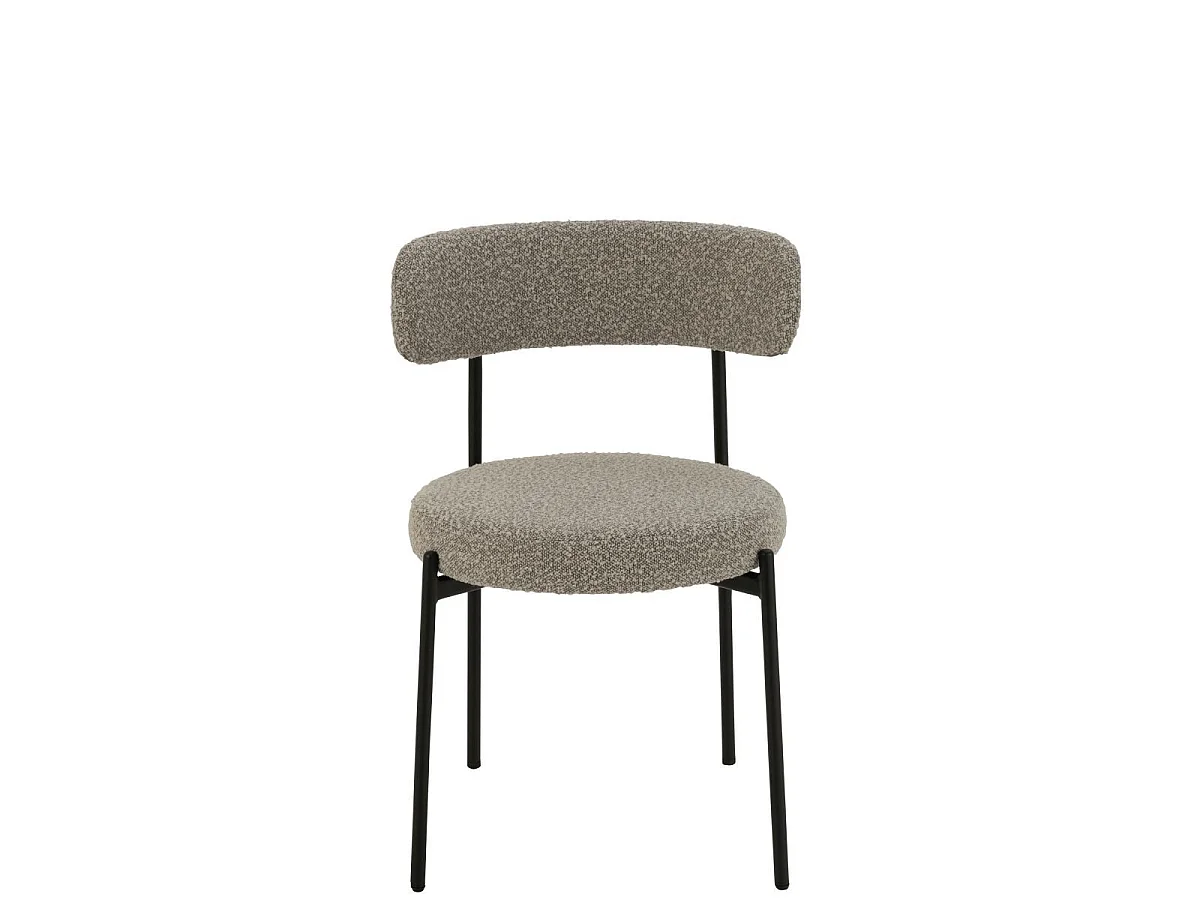 Chaise en Tissu Bouclé "Aldo" 76cm Gris