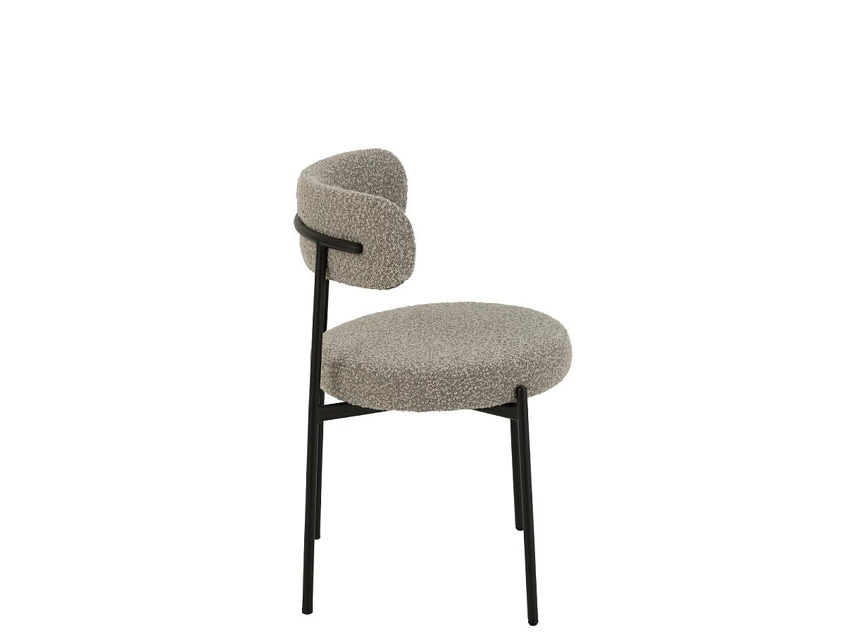 Chaise en Tissu Bouclé "Aldo" 76cm Gris