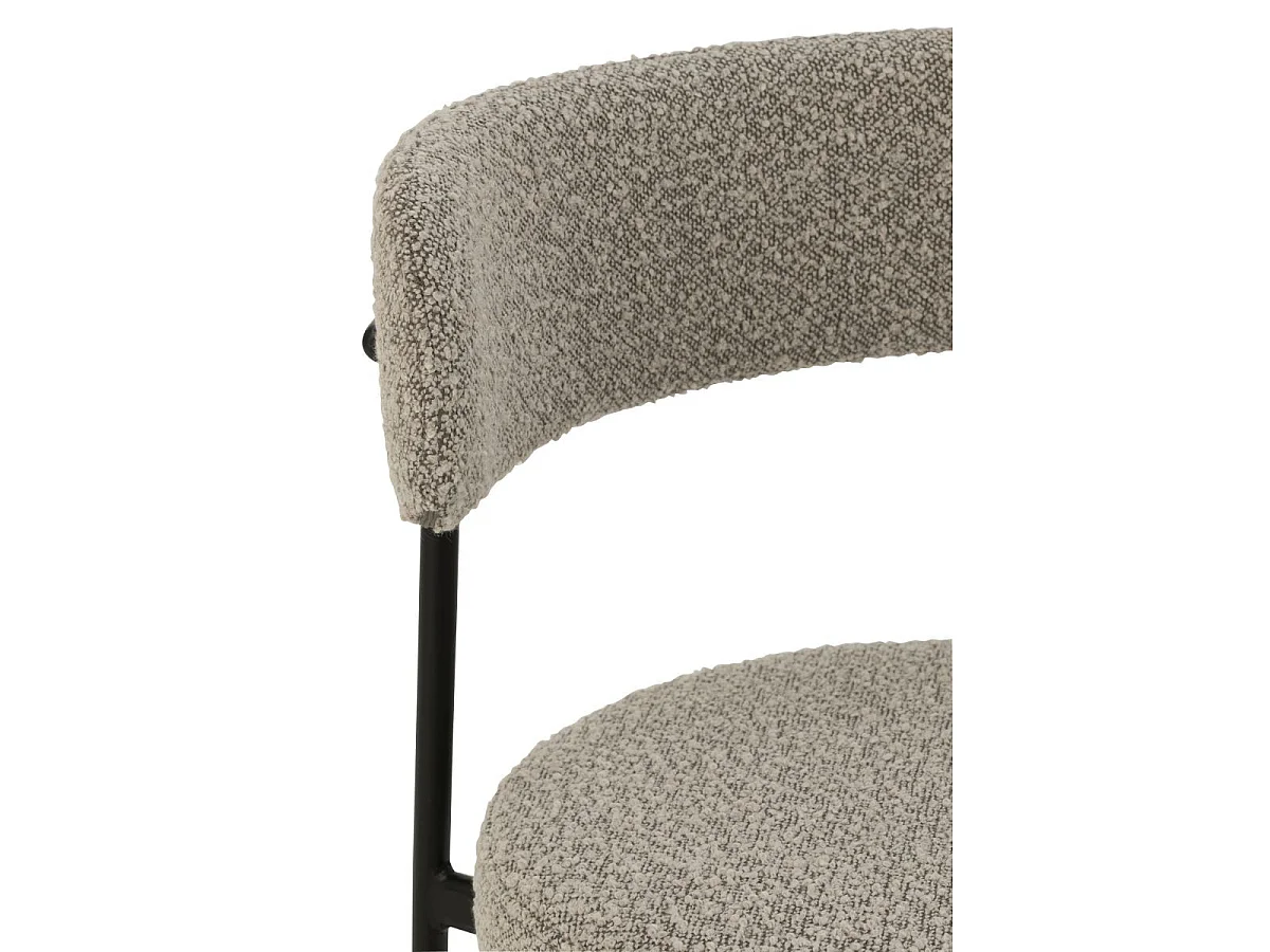 Chaise en Tissu Bouclé "Aldo" 76cm Gris