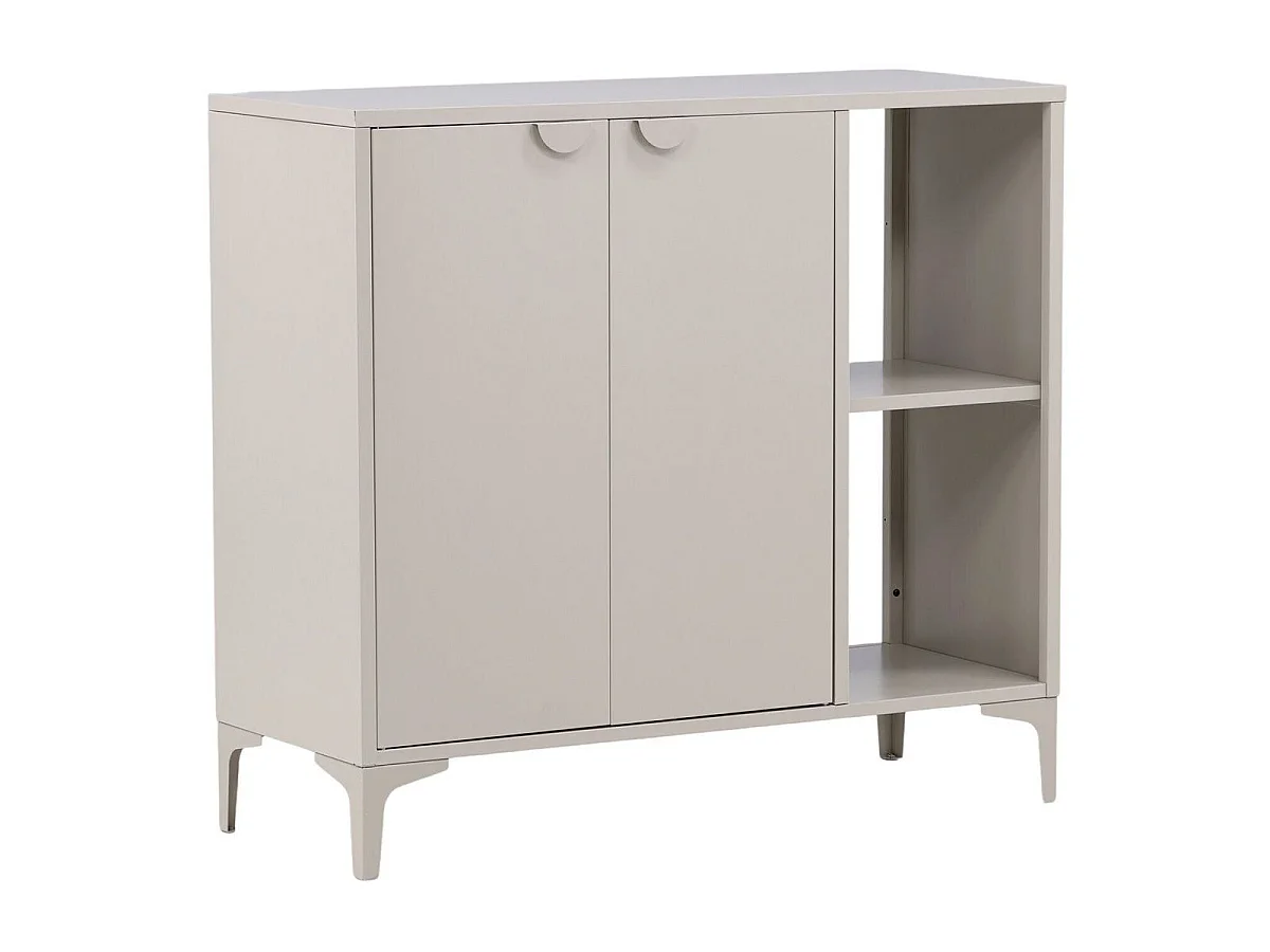 Buffet 2 Portes en Métal "Piring" 110cm Beige
