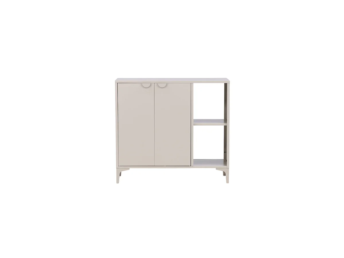 Buffet 2 Portes en Métal "Piring" 110cm Beige