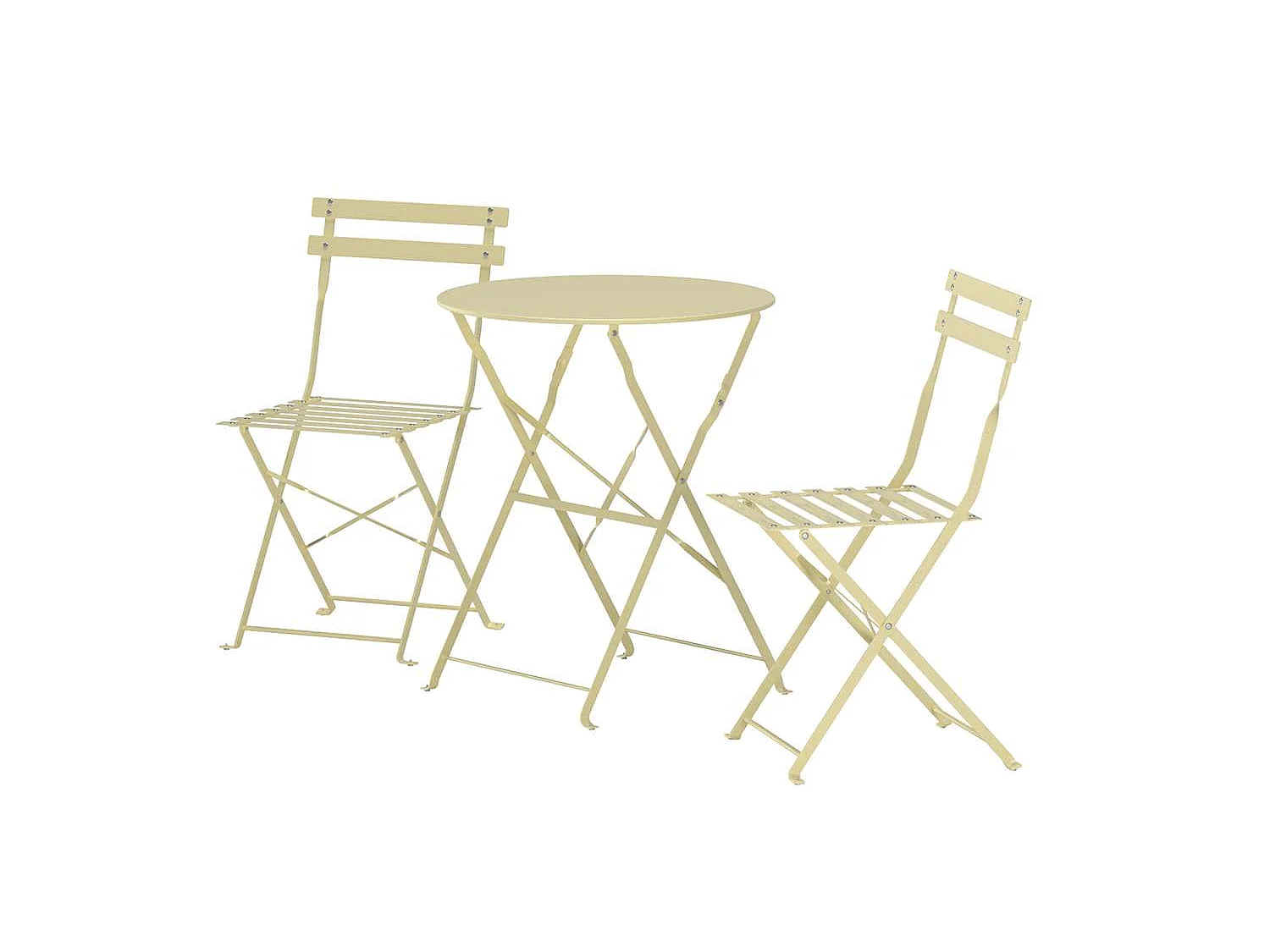 Ensemble Table de Jardin & 2 Chaises "Tao" 71cm Jaune