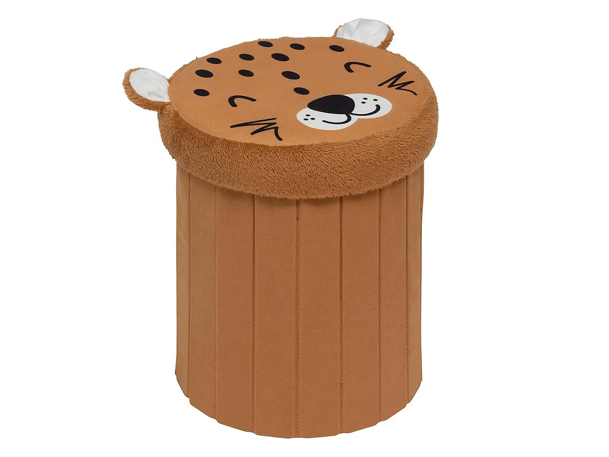 Pouf Coffre Pliable "Léopard" 36cm Orange