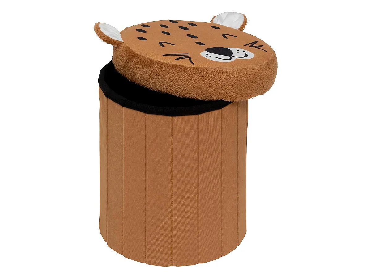 Pouf Coffre Pliable "Léopard" 36cm Orange