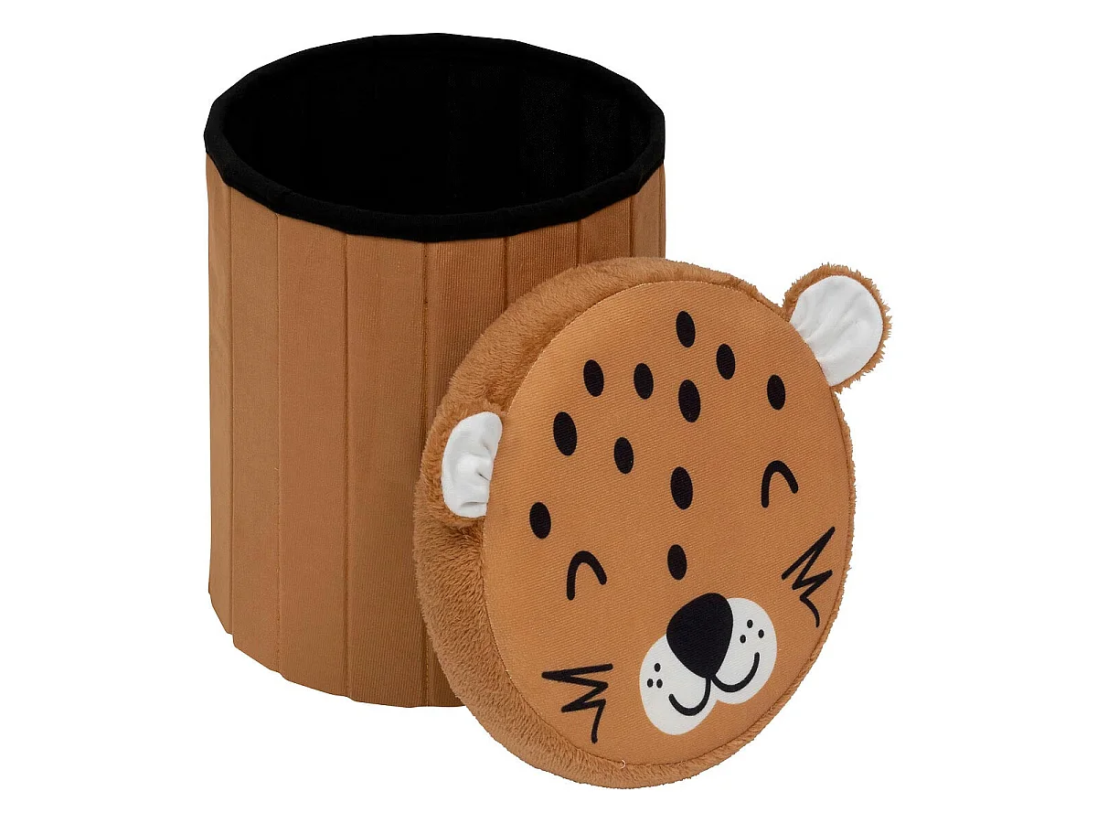 Pouf Coffre Pliable "Léopard" 36cm Orange