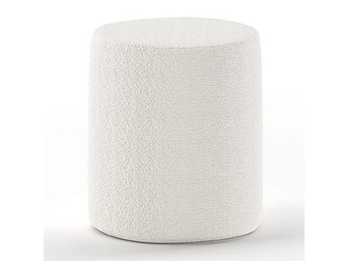 Pouf Design Bouclé "Moon" 41cm Blanc