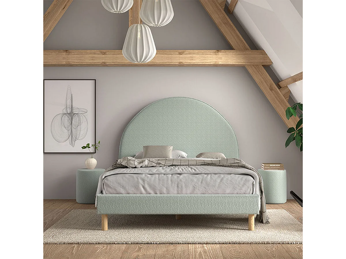 Pouf Design Bouclé "Moon" 41cm Vert