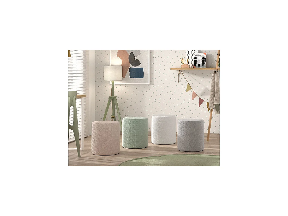 Pouf Design Bouclé "Moon" 41cm Rose
