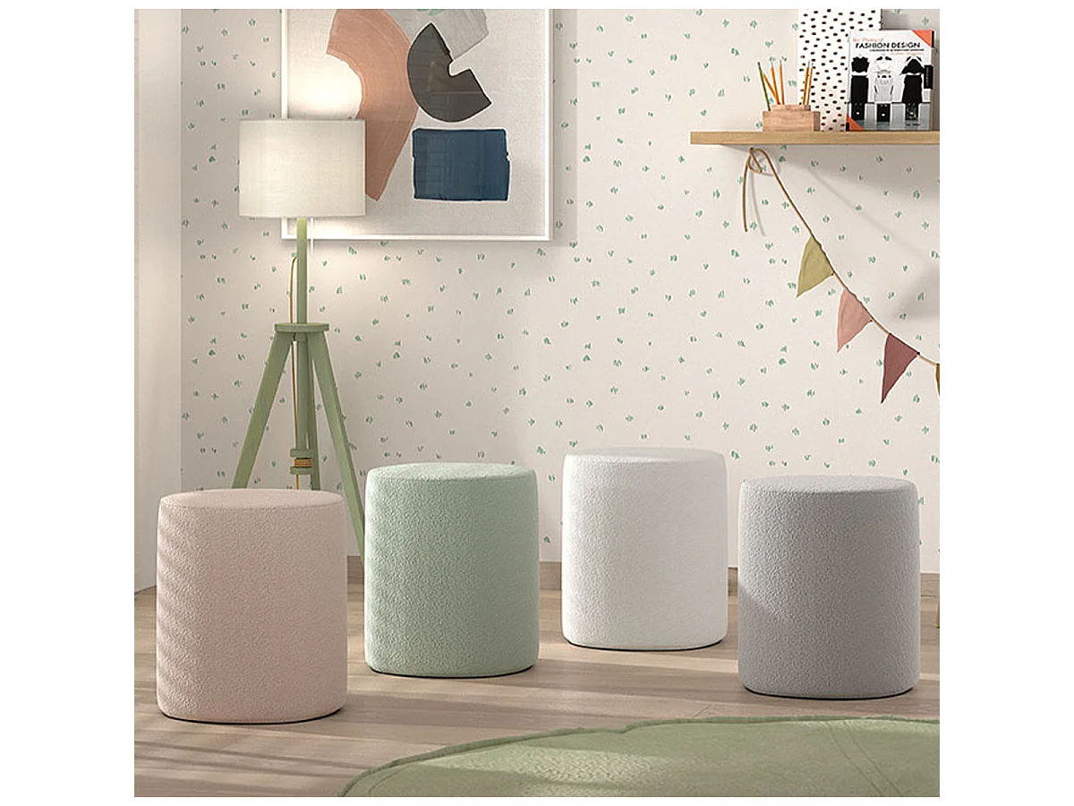 Pouf Design Bouclé "Moon" 41cm Rose