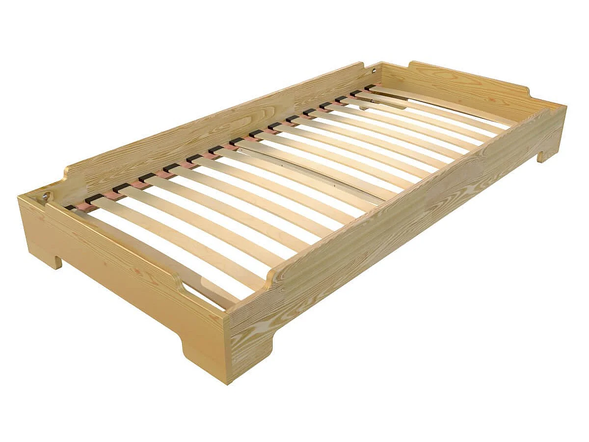 Lit Empilable 80x200 - 1 place en Bois Massif, Miel