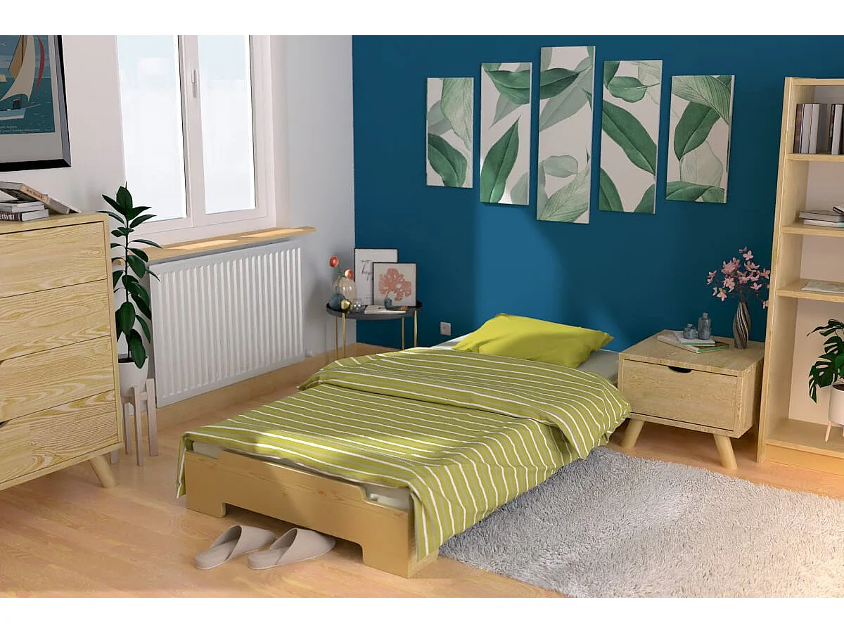 Lit Empilable 80x190 - 1 place en Bois Massif, Miel
