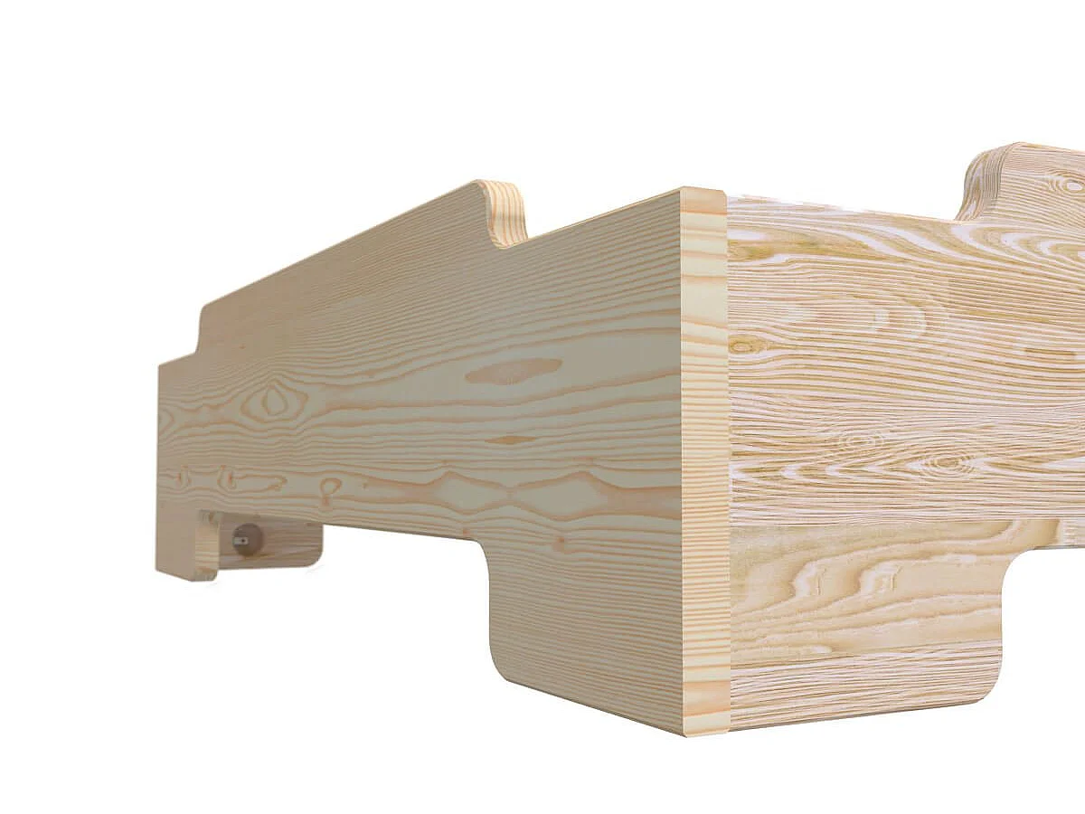 Letto impilabile 80x190 - 1 posto in legno massiccio, Legno Grezzo (senza vernice)