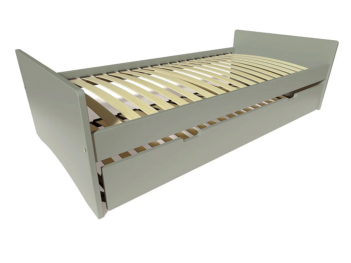 Lit gigogne 80x200 ABC pin massif, Gris