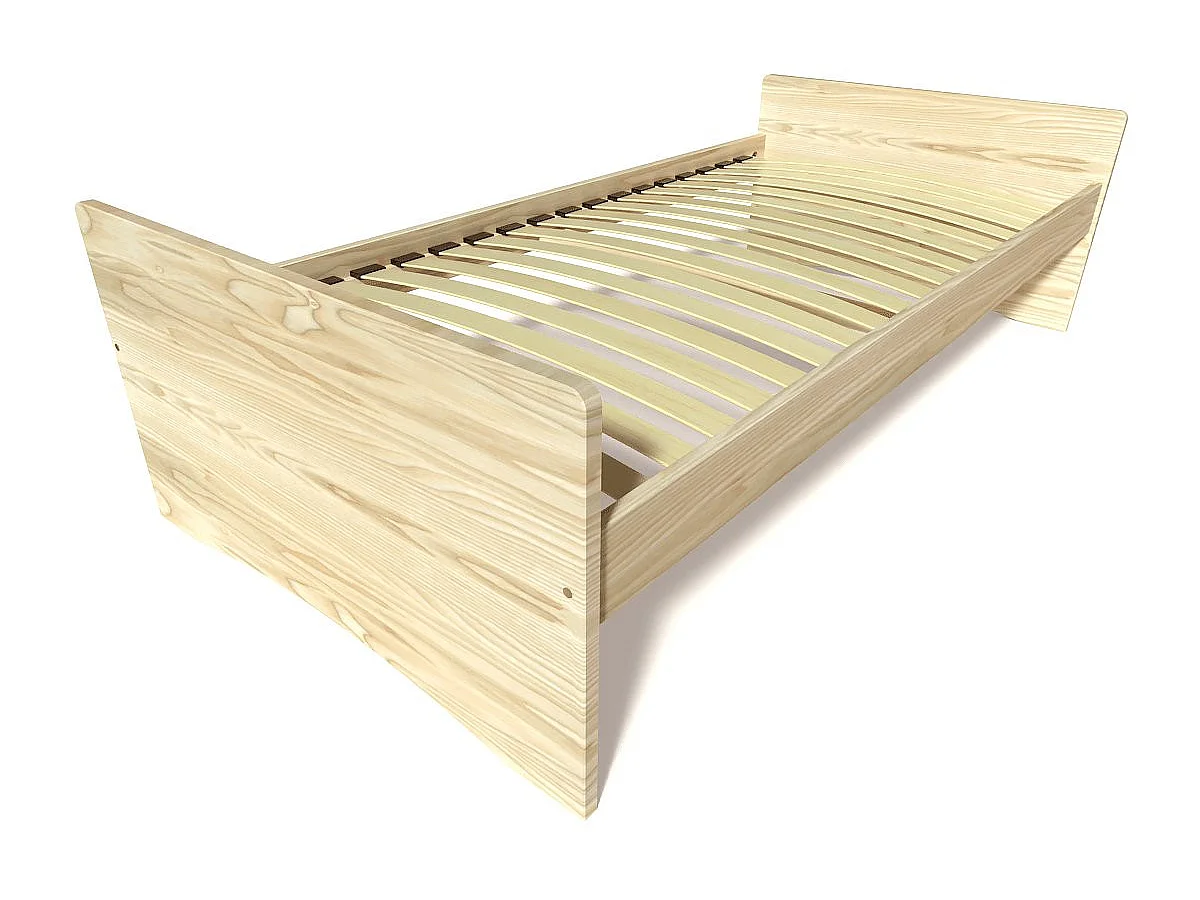Uitschuifbed 80x190 ABC massief grenenhout, Onbehandeld (zonder vernis)