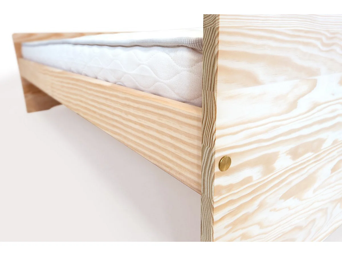 Uitschuifbed 80x190 ABC massief grenenhout, Onbehandeld (zonder vernis)