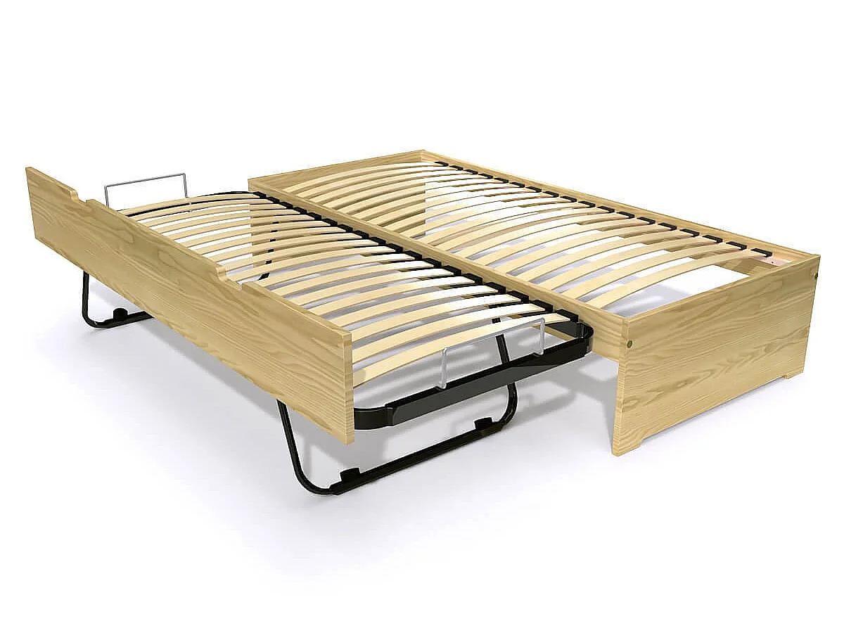 Lit gigogne 80x200 Malo pin massif, Miel