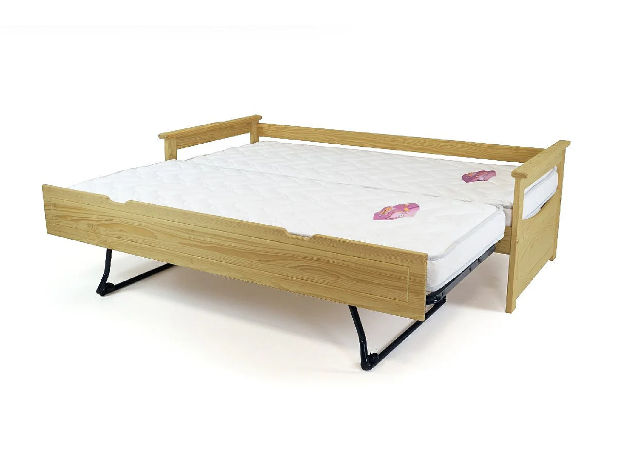 Lit Gigogne 80x200 Topaze Pin massif, Miel