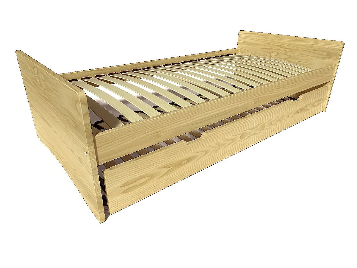 Lit gigogne 90x190 ABC pin massif, Miel