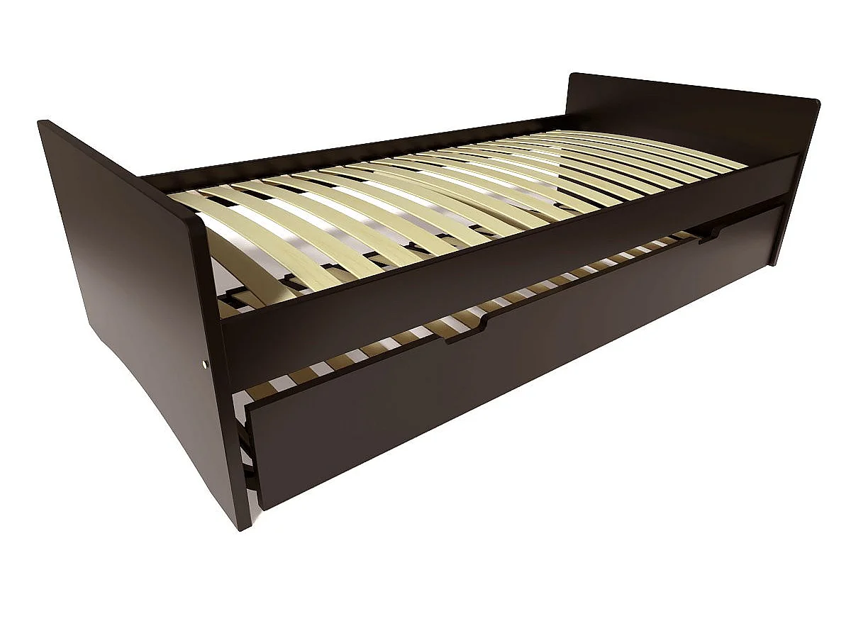 Lit gigogne 80x190 ABC pin massif, Noir