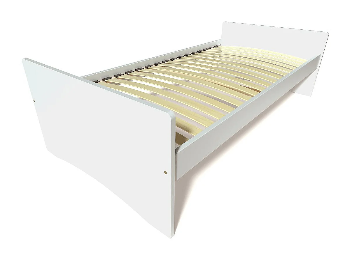 Lit gigogne 90x200 ABC pin massif, Blanc