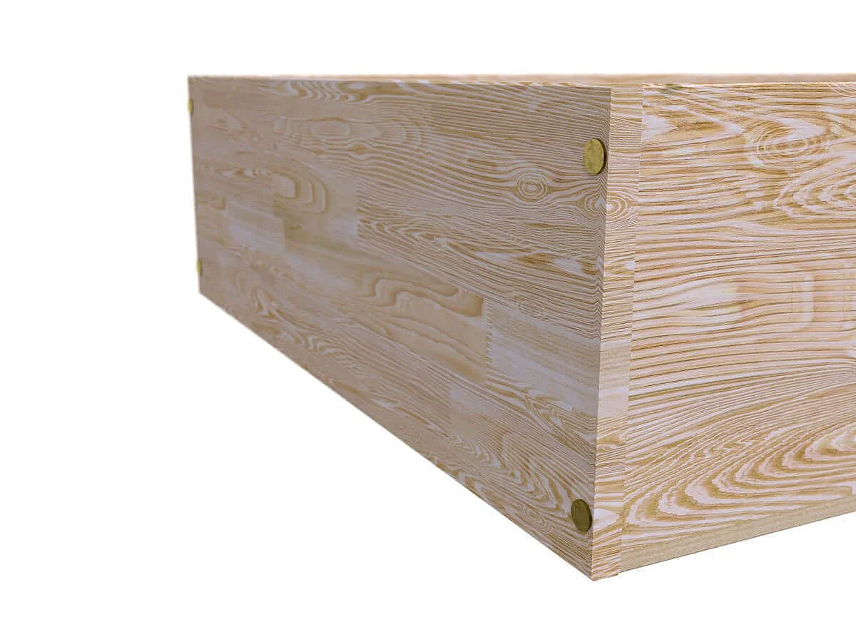 Lit coffre 90x190 - 1 place bois massif, Brut (sans vernis)