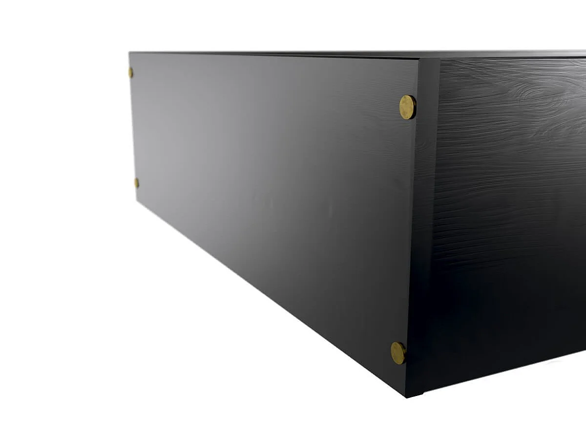 Lit coffre 90x190 - 1 place bois massif, Noir