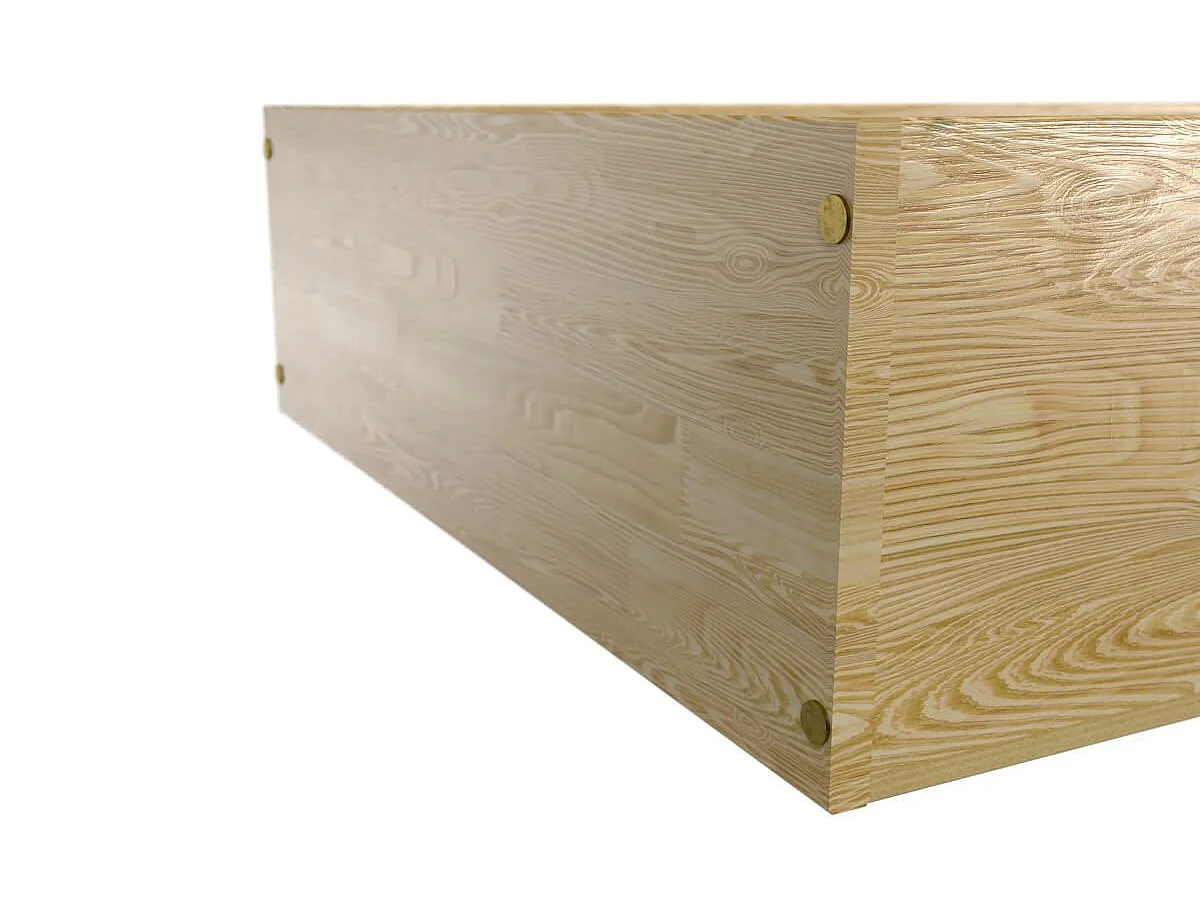 Lit coffre 90x200 - 1 place bois massif, Miel