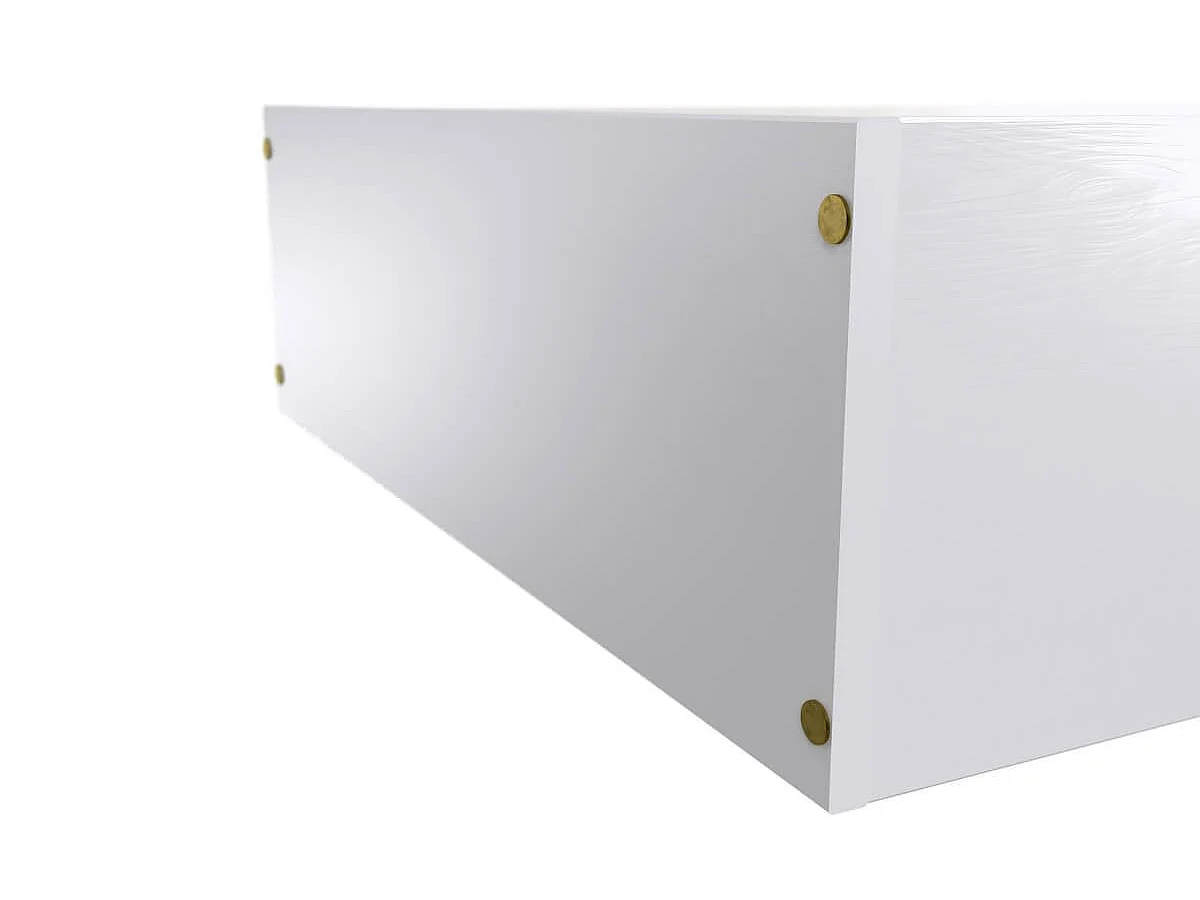Lit coffre 90x190 - 1 place bois massif, Blanc