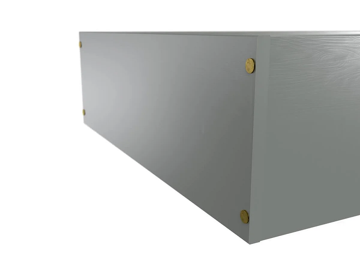 Lit coffre 90x190 - 1 place bois massif, Gris