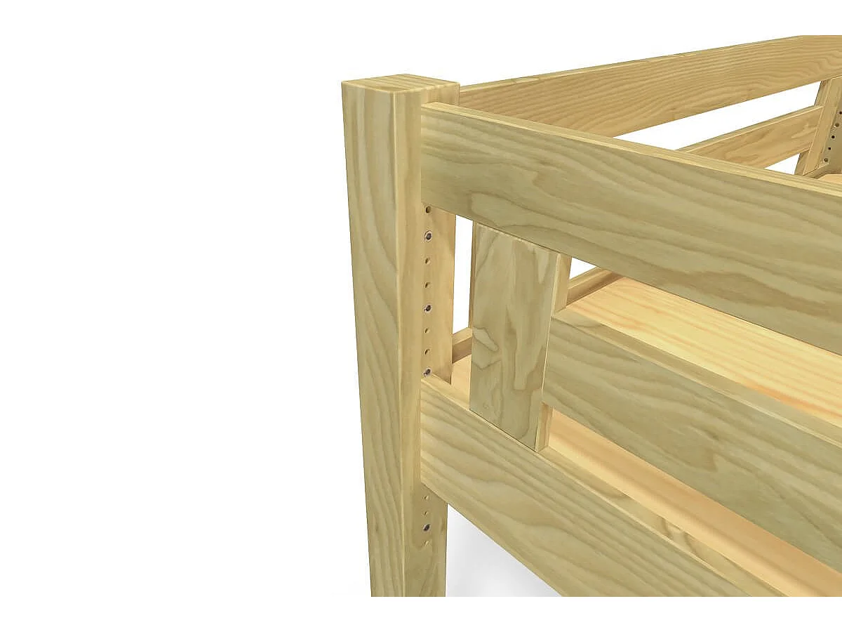 Lit Mezzanine adulte 160x200 bois + échelle hauteur réglable Alpage, Miel