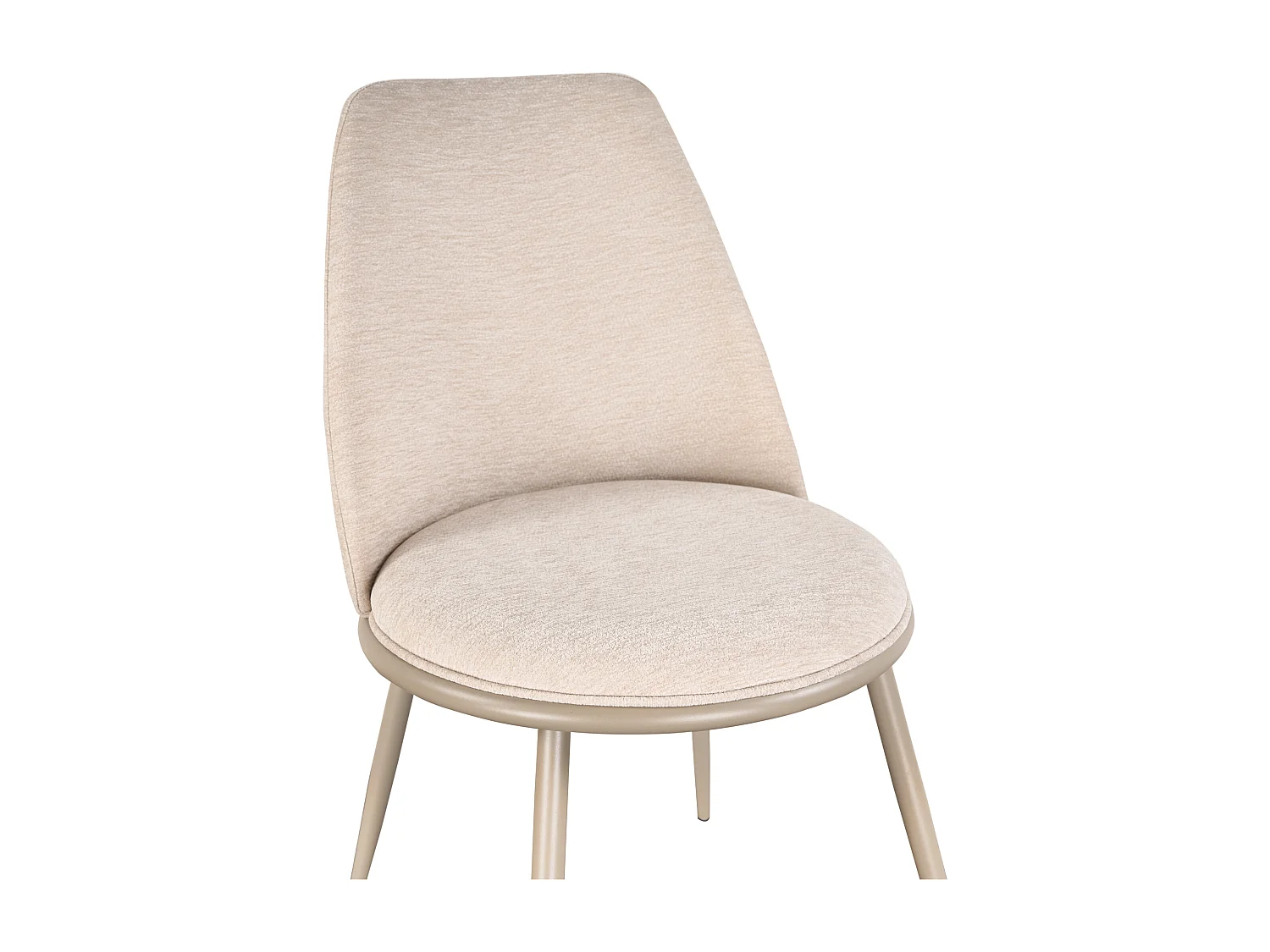 Lot de 6 chaises en tissu texturé et métal - Beige - NEBINA