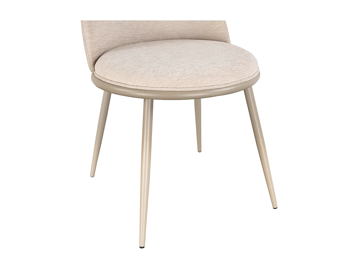 Lot de 6 chaises en tissu texturé et métal - Beige - NEBINA