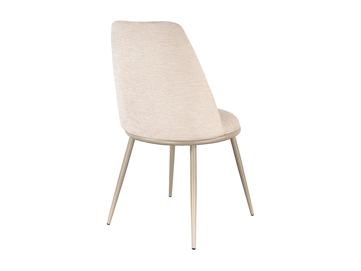 Lot de 6 chaises en tissu texturé et métal - Beige - NEBINA