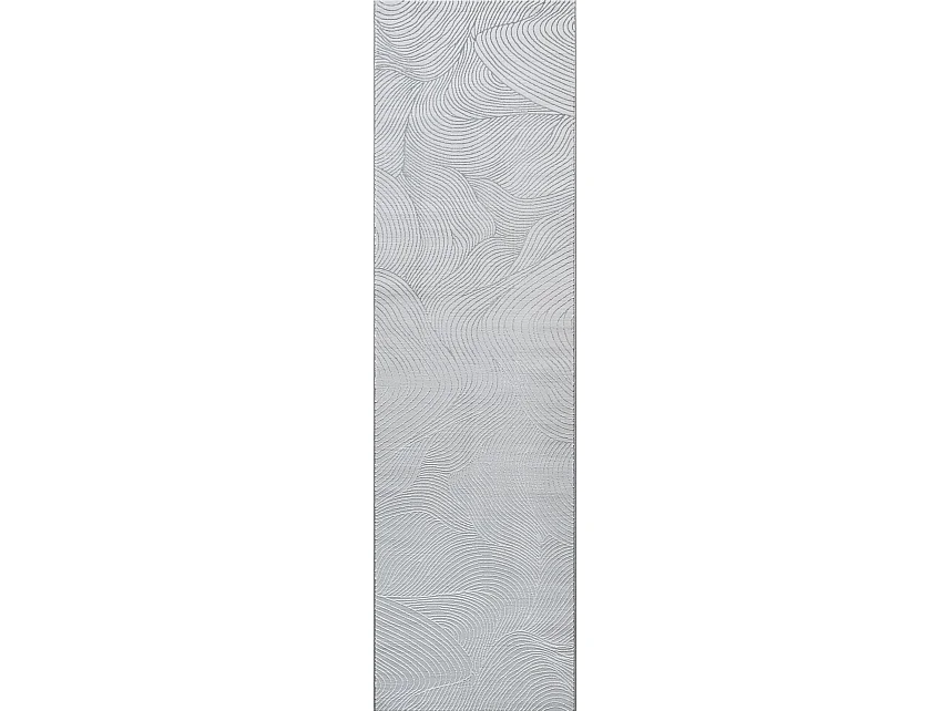 Tapis salon moderne élégant, Gris, 80 x 300 cm