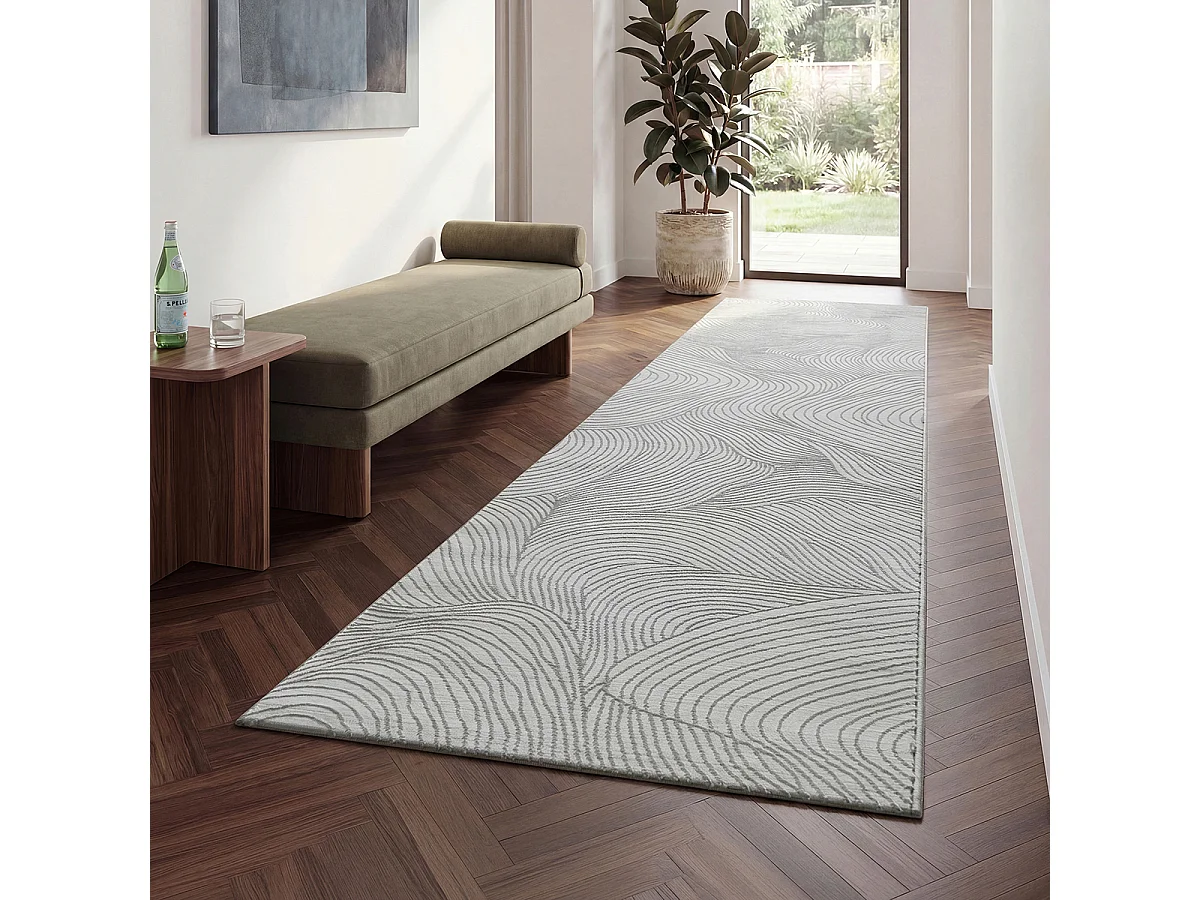 Tapis salon moderne élégant, Gris, 80 x 300 cm