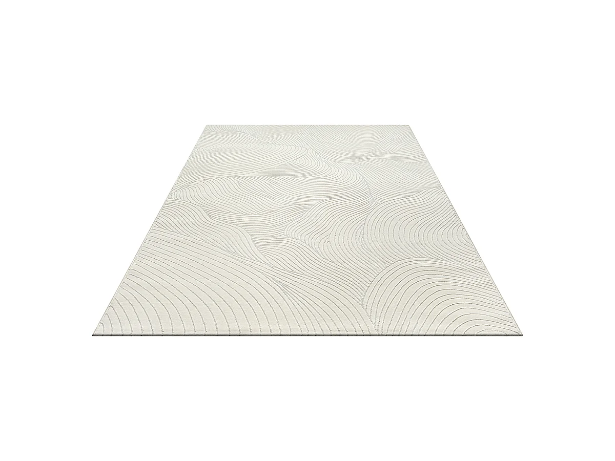 Tapis salon moderne élégant, Crème, 140 x 200 cm