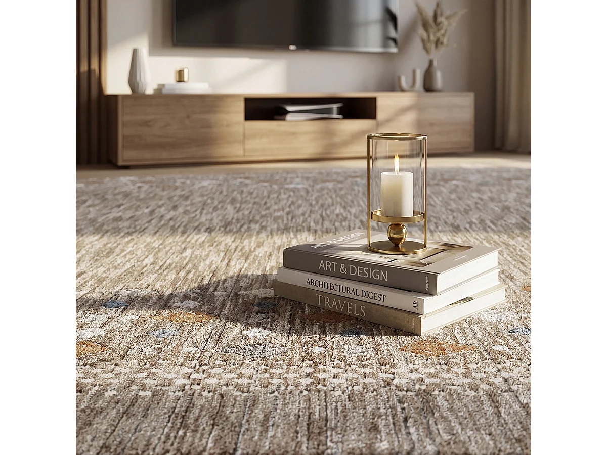 Tapis Aspect Gabbeh Haut gamme, Marron, 200 x 290 cm