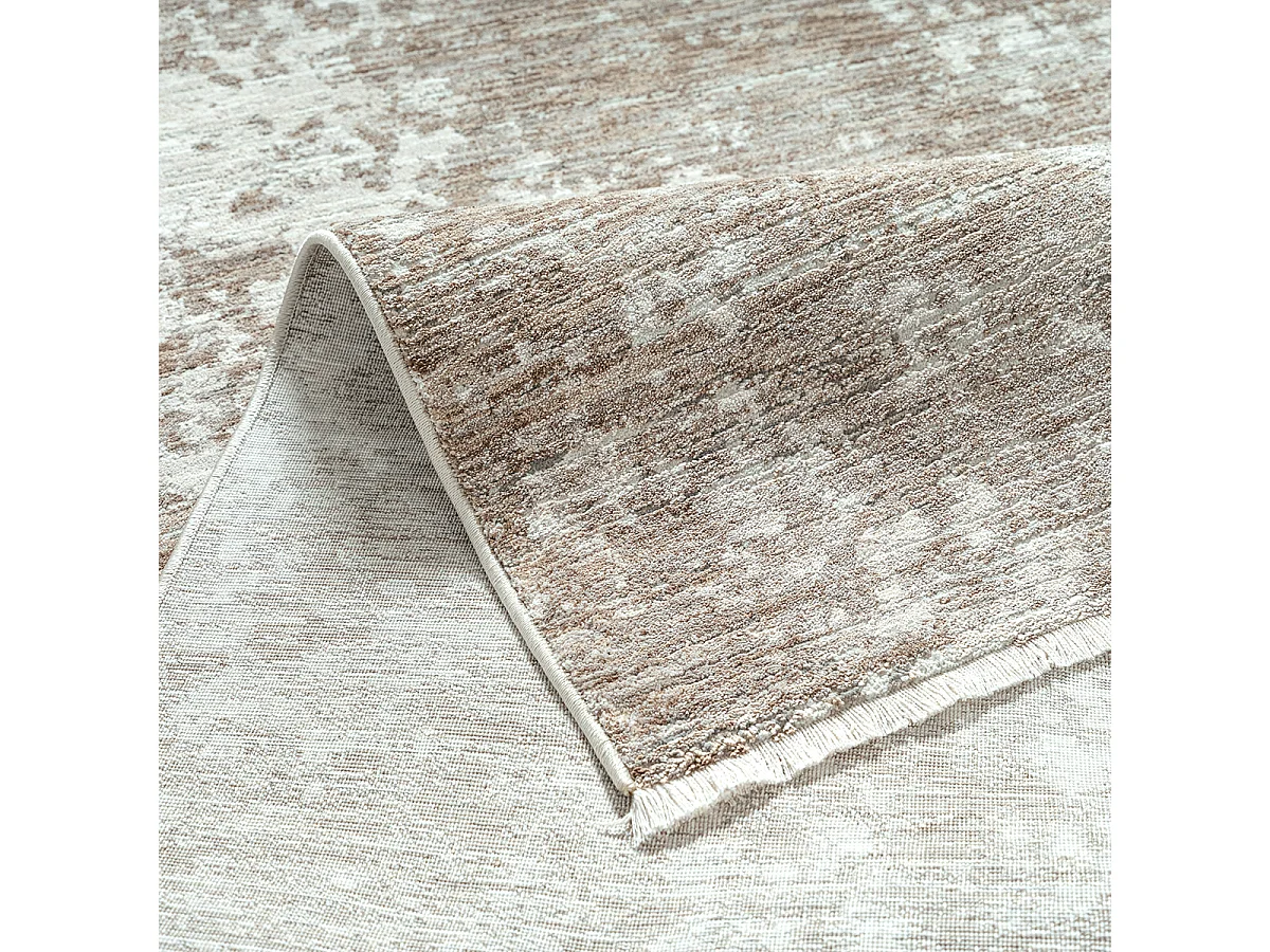 Tapis Design Abstrait Haut gamme, Beige, 80 x 300 cm