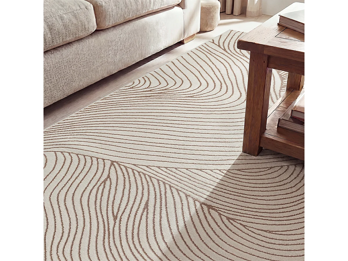 Tapis salon moderne élégant, Beige, 80 x 150 cm