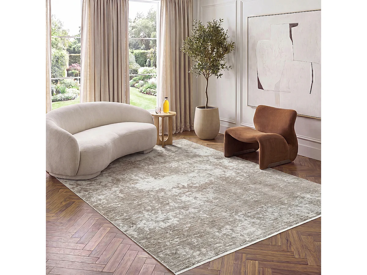 Tapis Design Abstrait Haut gamme, Beige, 120 x 160 cm