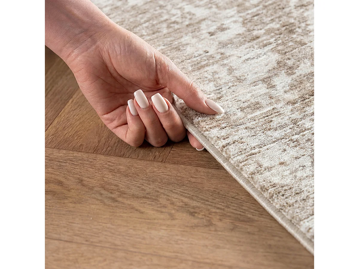 Tapis Design Abstrait Haut gamme, Beige, 200 x 290 cm
