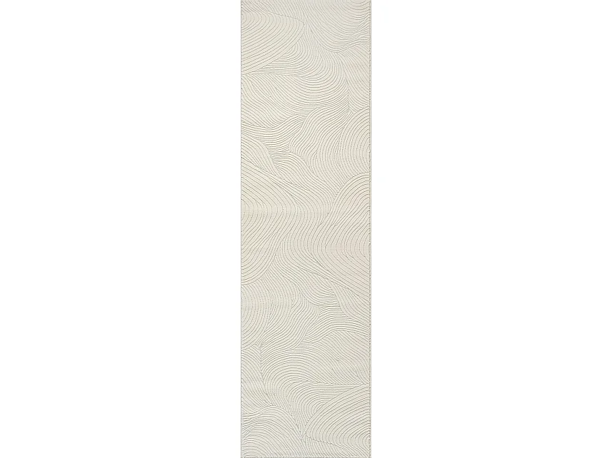 Tapis salon moderne élégant, Crème, 80 x 300 cm