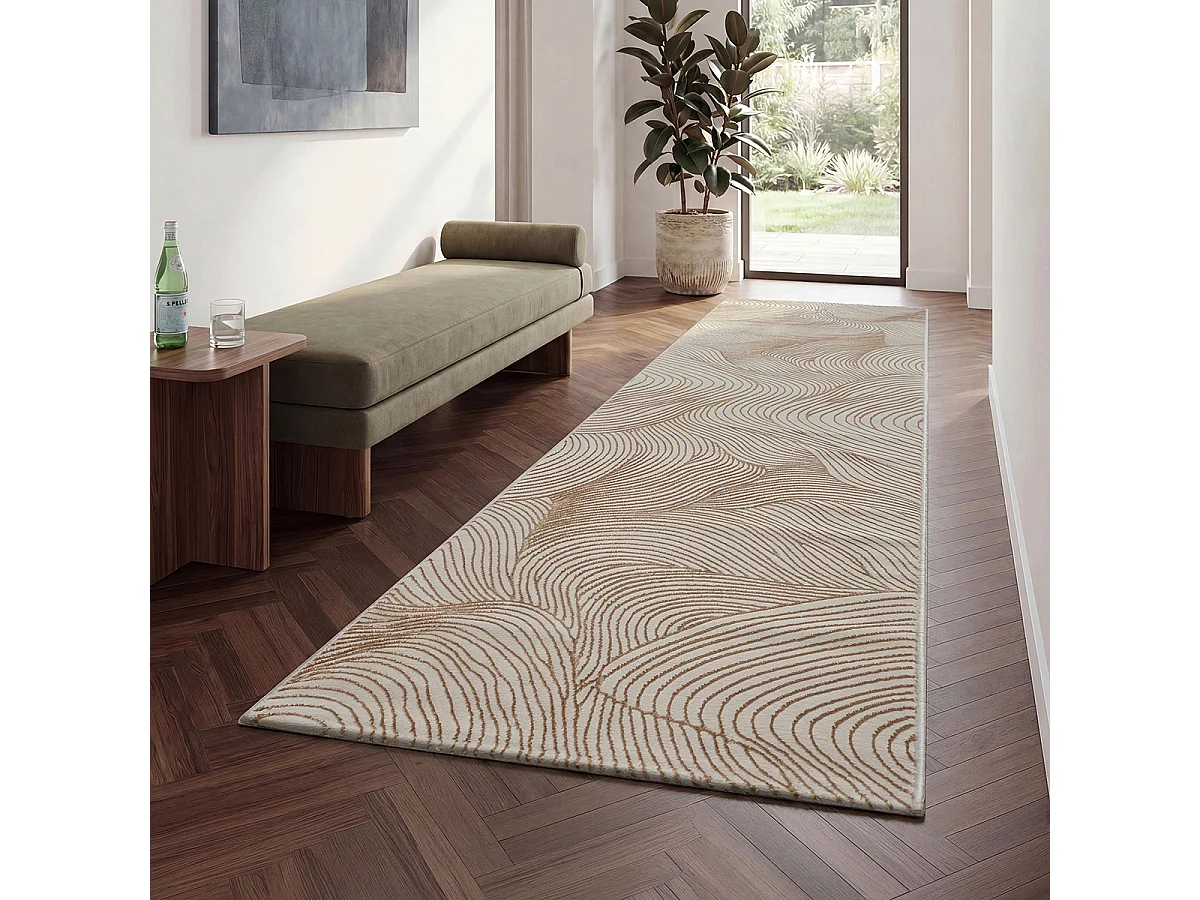 Tapis salon moderne élégant, Beige, 80 x 300 cm