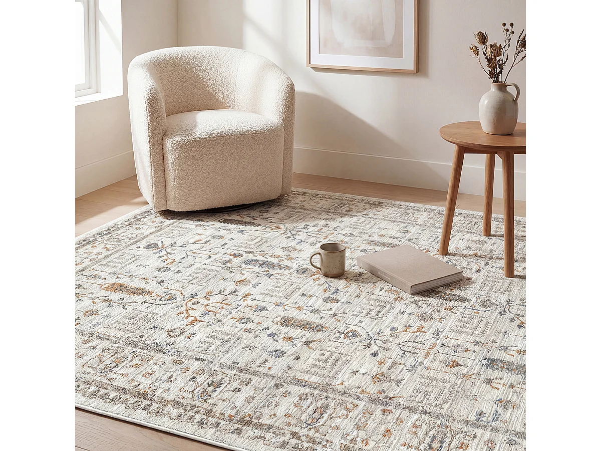 Tapis Design berbère Haut gamme, Crème, 160 x 230 cm